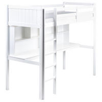 HOCHBETT MIT SCHREIBTISCH 90x200 cm Weiß Foucamont - Weiß, Holz (90/200cm) - Beliani
