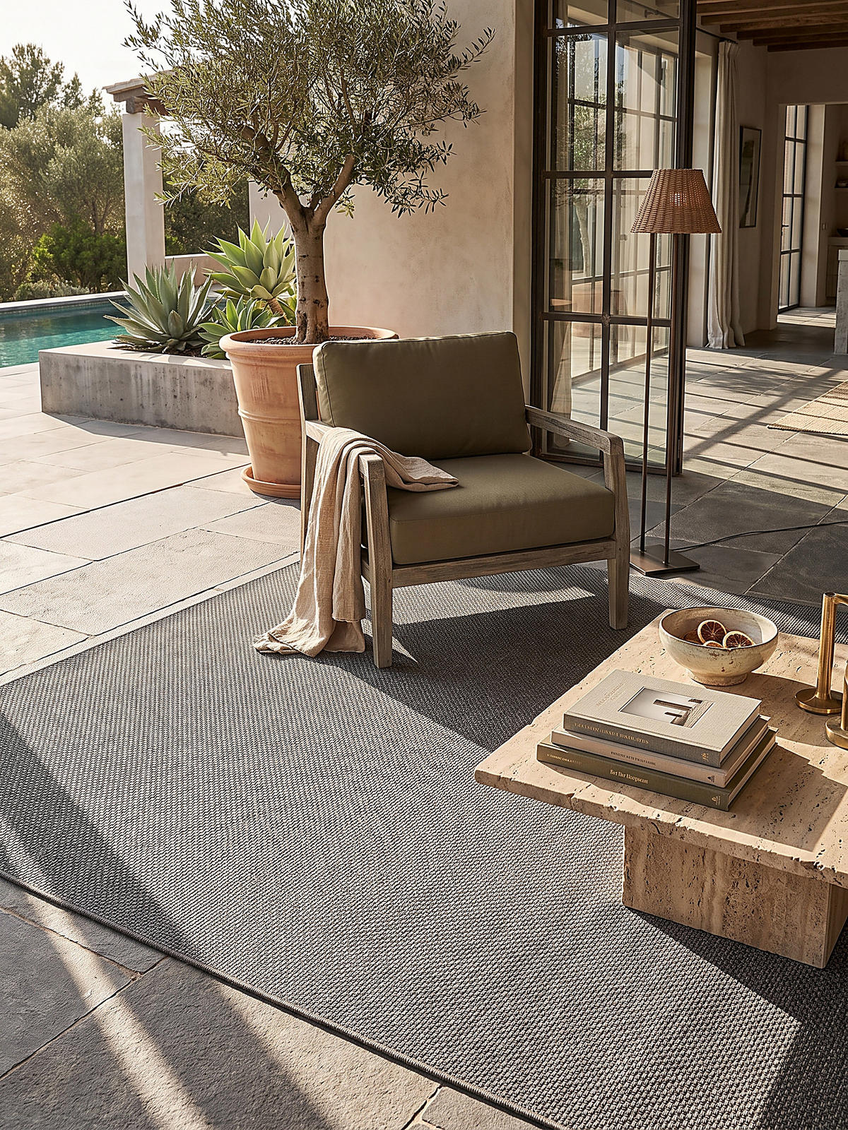 FLACHWEBTEPPICH Uni BORNO Polypropylen Anthrazit 240 x 340 cm - Anthrazit, Textil (240/340cm) - KADIMA DESIGN