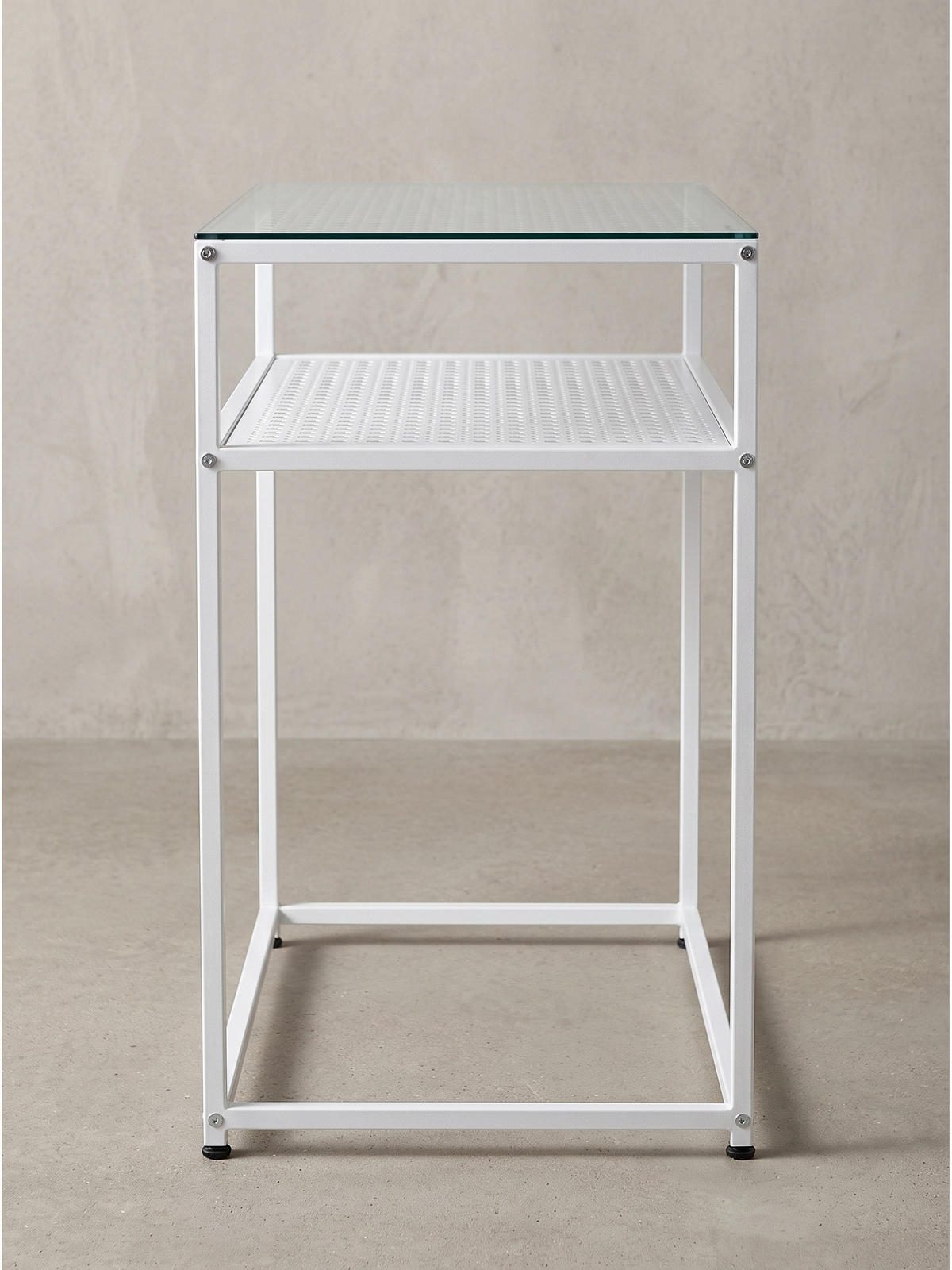 KONSOLENTISCH ALCUDIA, Einscheibensicherheitsglas, Weiß, 80 x 40 x 77 cm - Weiß, Glas/Metall (40/80/77cm) - KADIMA DESIGN