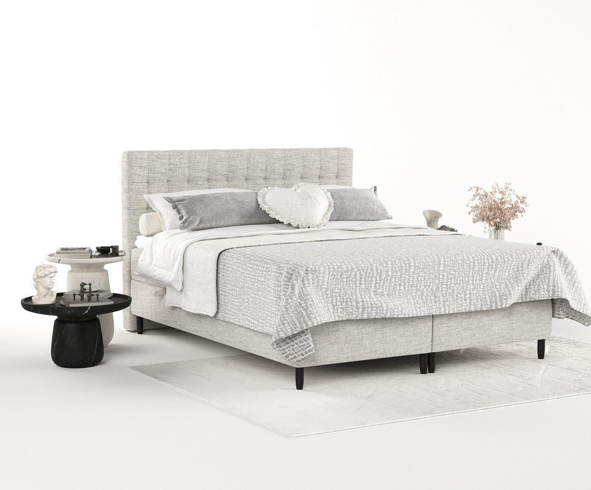 BOXBETT Divine Grau 180/200 cm - Schwarz/Grau, Holz/Holzwerkstoff (180/200cm) - Maison de Reve