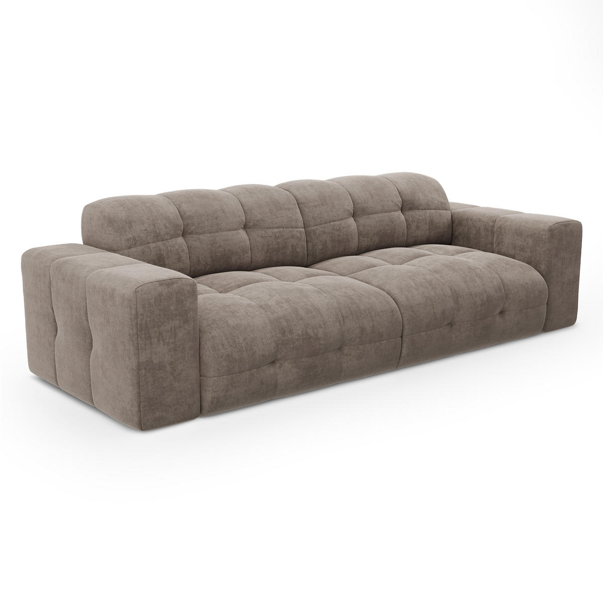SOFA 4-SITZER Samt taupe 230 cm - Taupe, Textil (230/45/32cm) - Sia Home
