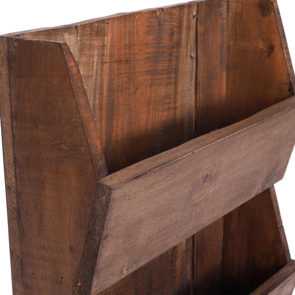 ZEITUNGS-WANDREGAL NEWS 60 Mahagoni Massivholz, 3 Fächer 02 hellbraun - Hellbraun, Holz (38/60/11cm) - DESIGN DELIGHTS