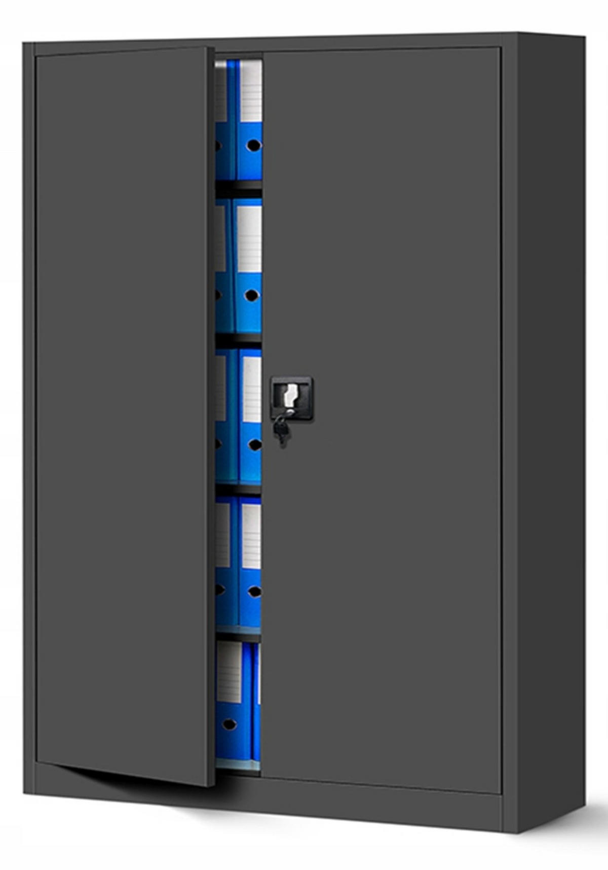 AKTENSCHRANK JAN II - Anthrazit, Metall (115/185/40cm) - Jan Nowak