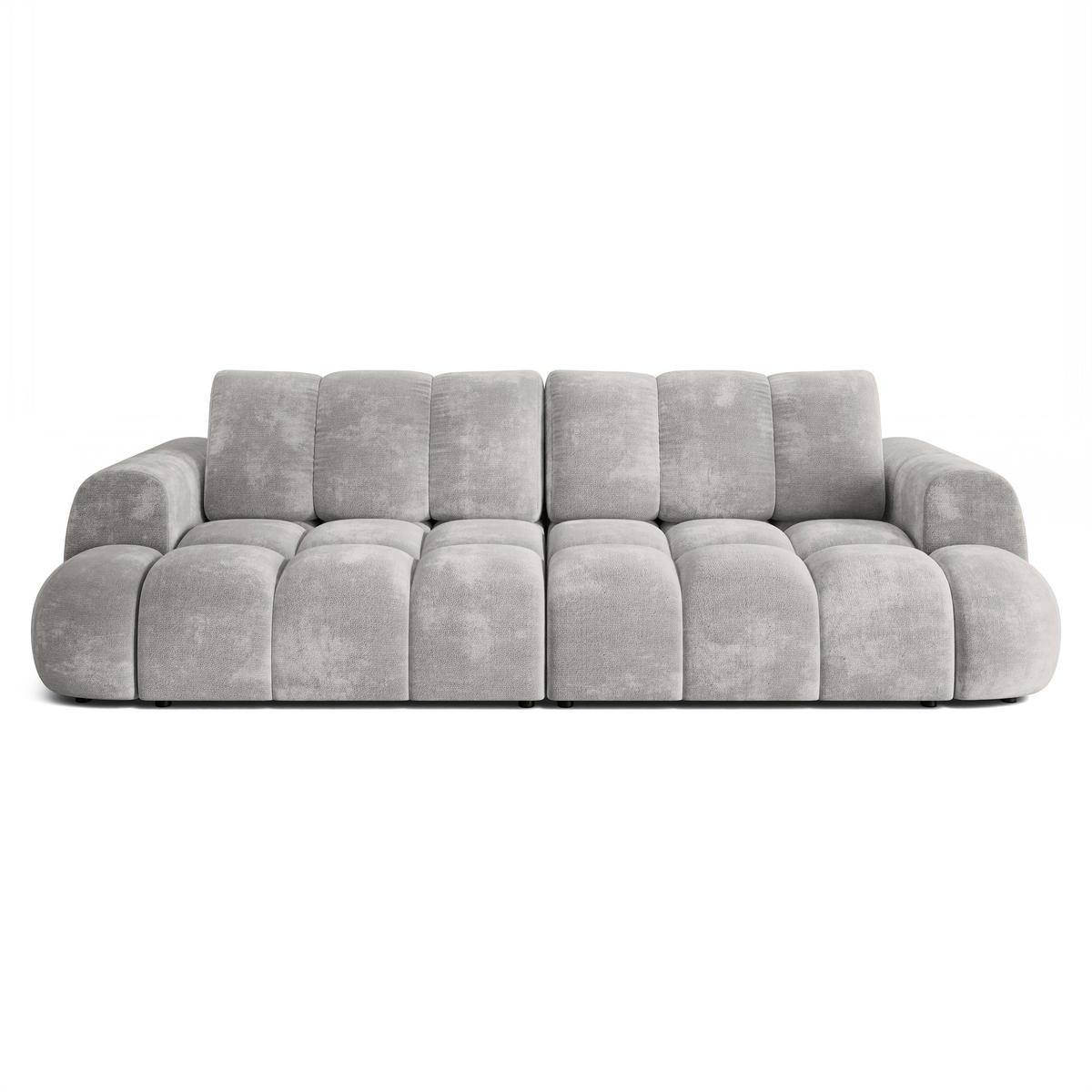 BETTSOFA DAFNE Hellgrau Chenille-Stoff mit Schlaffunktion - Hellgrau, Textil (300/88/113cm) - MASSENO