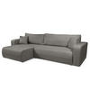 ECKSOFA mit Schlaffunktion - 272 cm - Dunkelgrau/Schwarz, Kunststoff/Textil (272/145cm) - home24