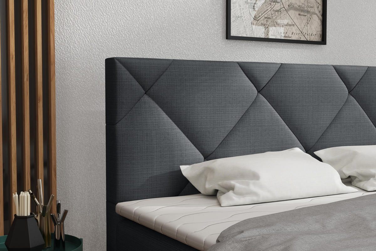 BOXBETT Panama 140x200 Grau - Grau, Textil/Metall (140/200cm) - VLR BEDS