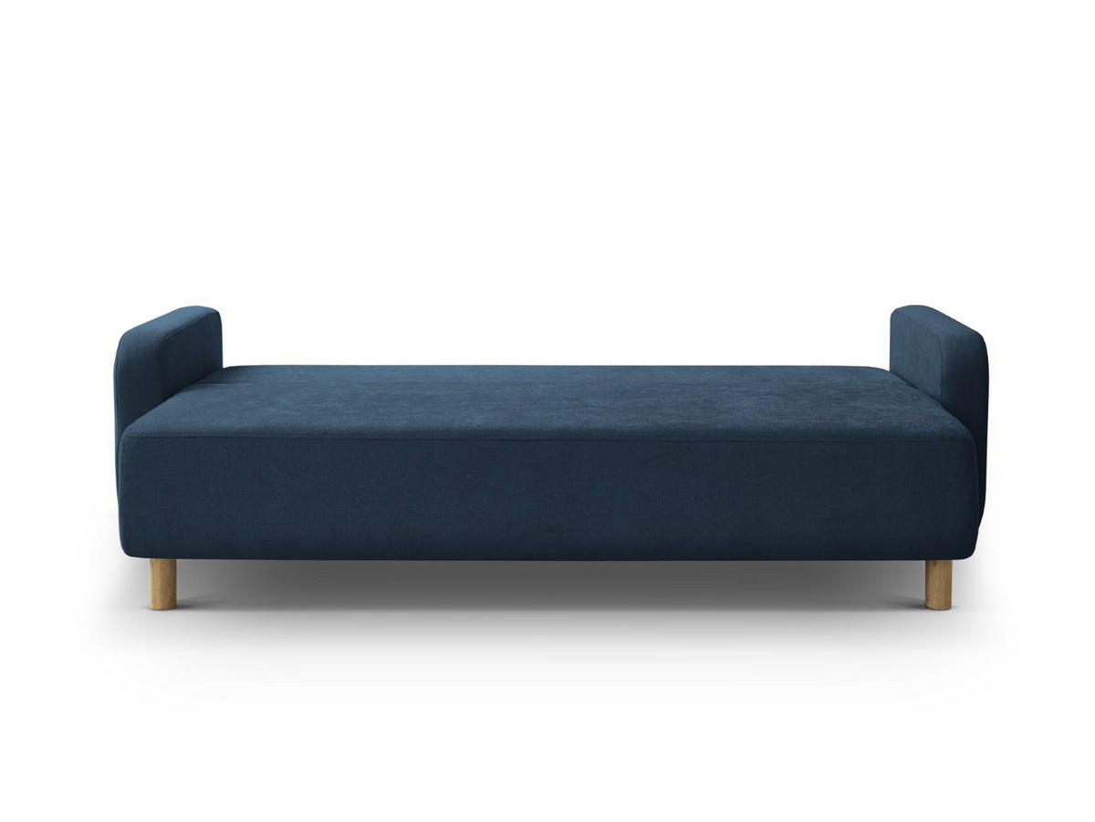 SOFA ausklappbar mit Bettkasten Elen aus strukturiertem Stoff marineblau 3 Sitzplätze - Blau, Textil (231/86/106cm) - Micadoni