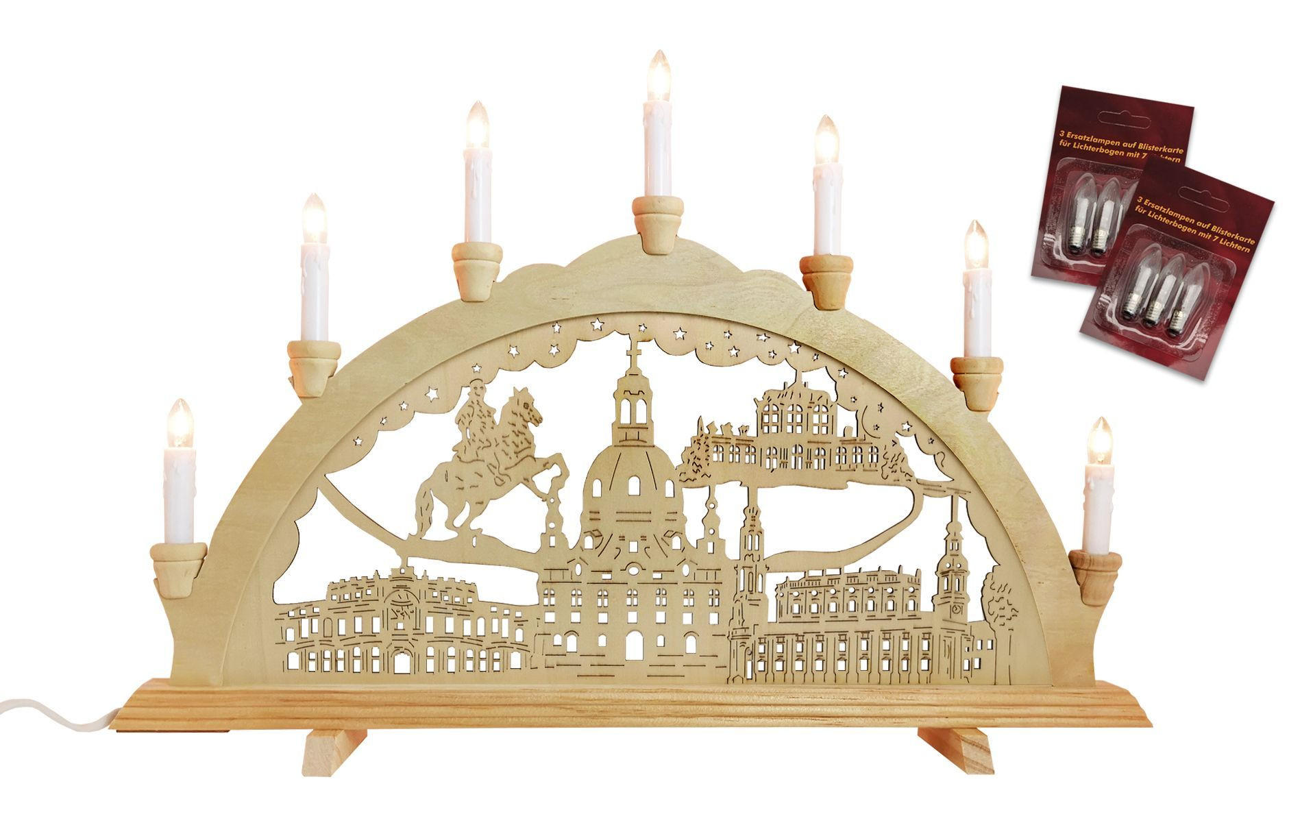 SCHWIBBOGEN Dresden 7-flammig - Multicolor, Holz (0.1/1/0.1cm) - Dekoteam24