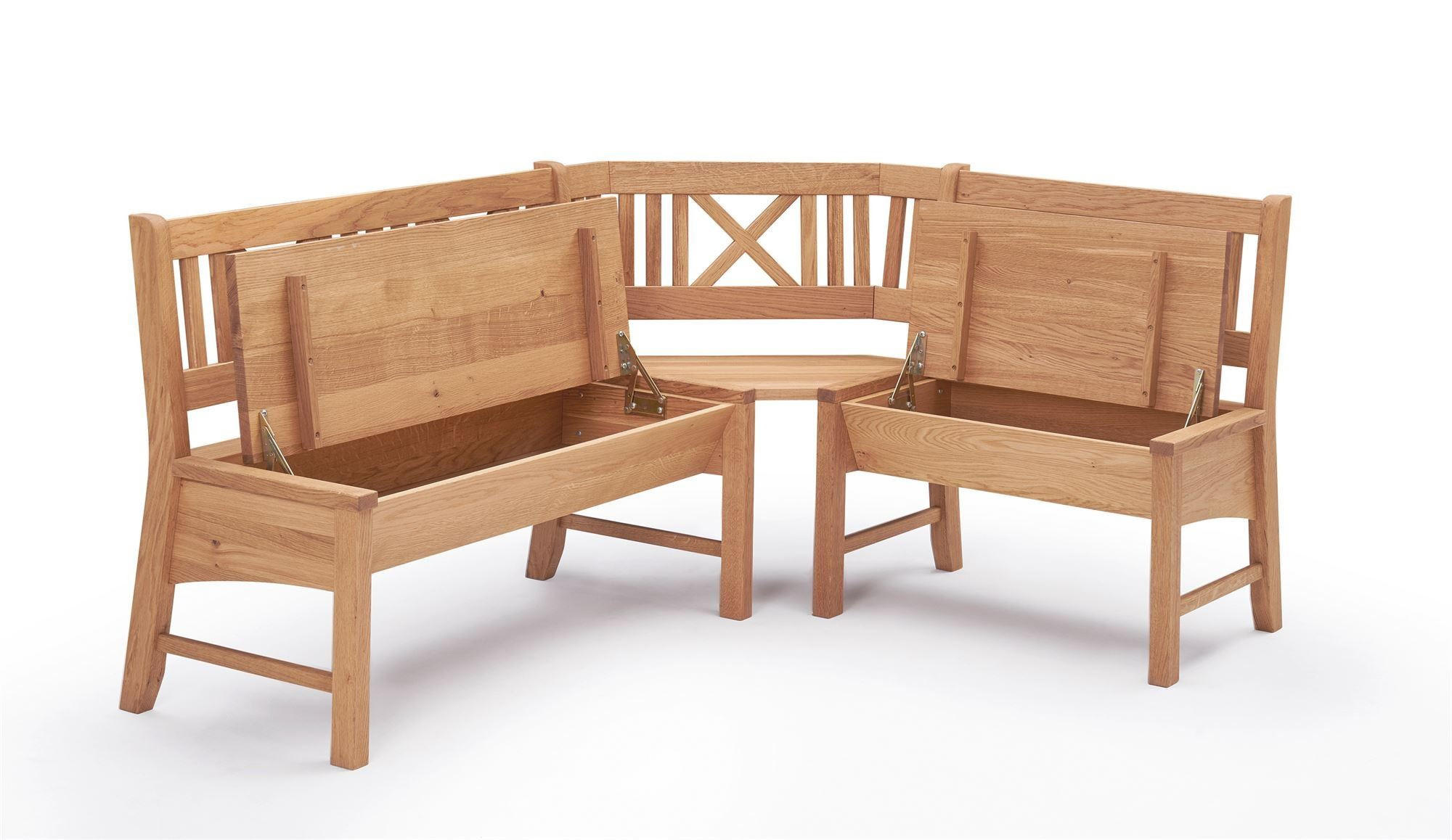 ECKBANK Deborah 135 x 135 x 87 Massivholz Buche lackiert/Weinrot - Buchefarben/Rot, Holz (135/135cm) - 58aufmkessel