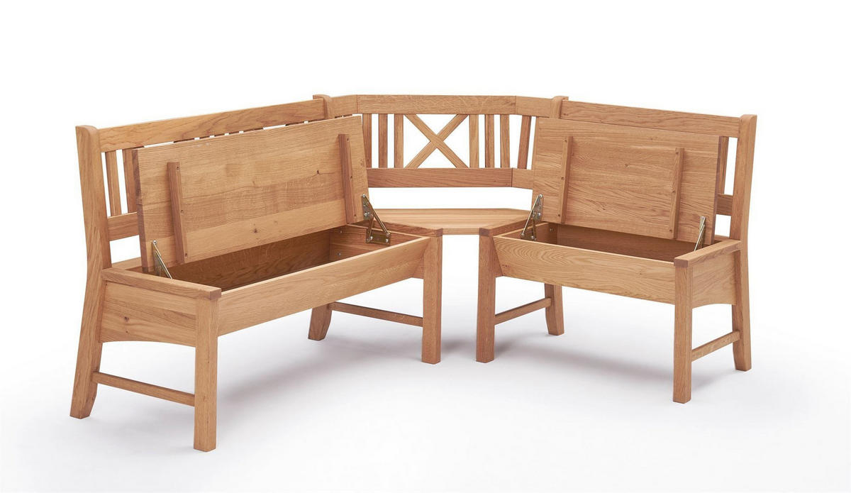 ECKBANK Deborah 135 x 204 x 87 Massivholz Buche lackiert - Buchefarben, Holz (135/204cm) - 58aufmkessel