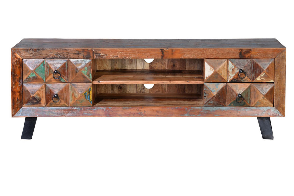 TV-SCHRANK aus recyceltem Holz - Chromfarben, Holz (155/55/40cm) - Giner y Colomer