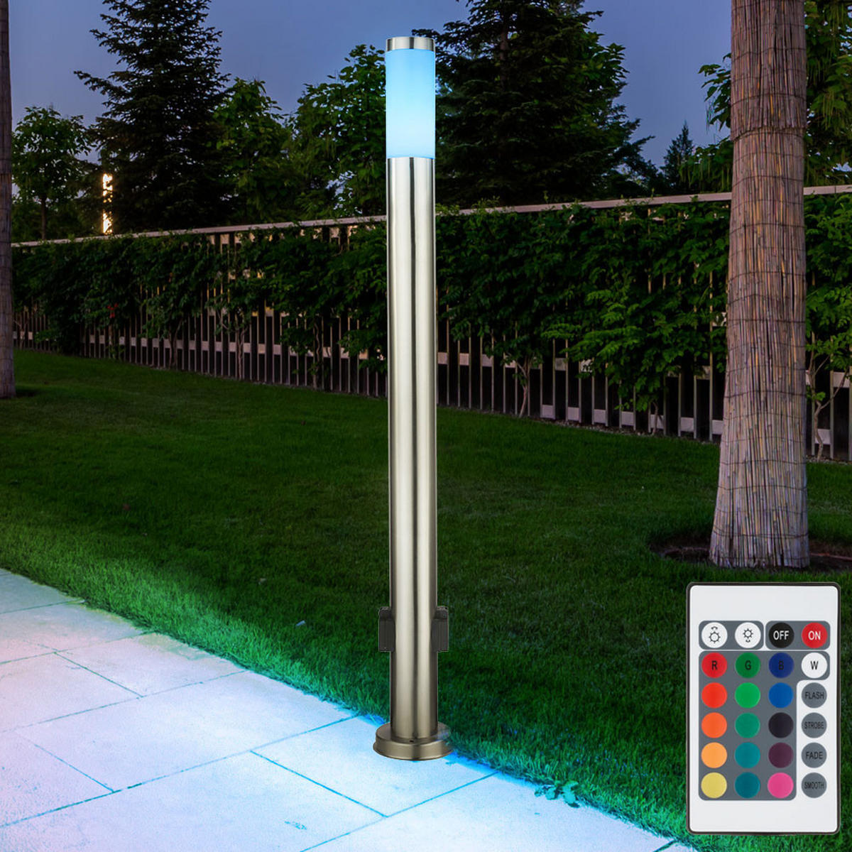 LED STEHLEUCHTE Edelstahl Silber BOSTON - Silberfarben, Metall (7.6/7.6/110cm)