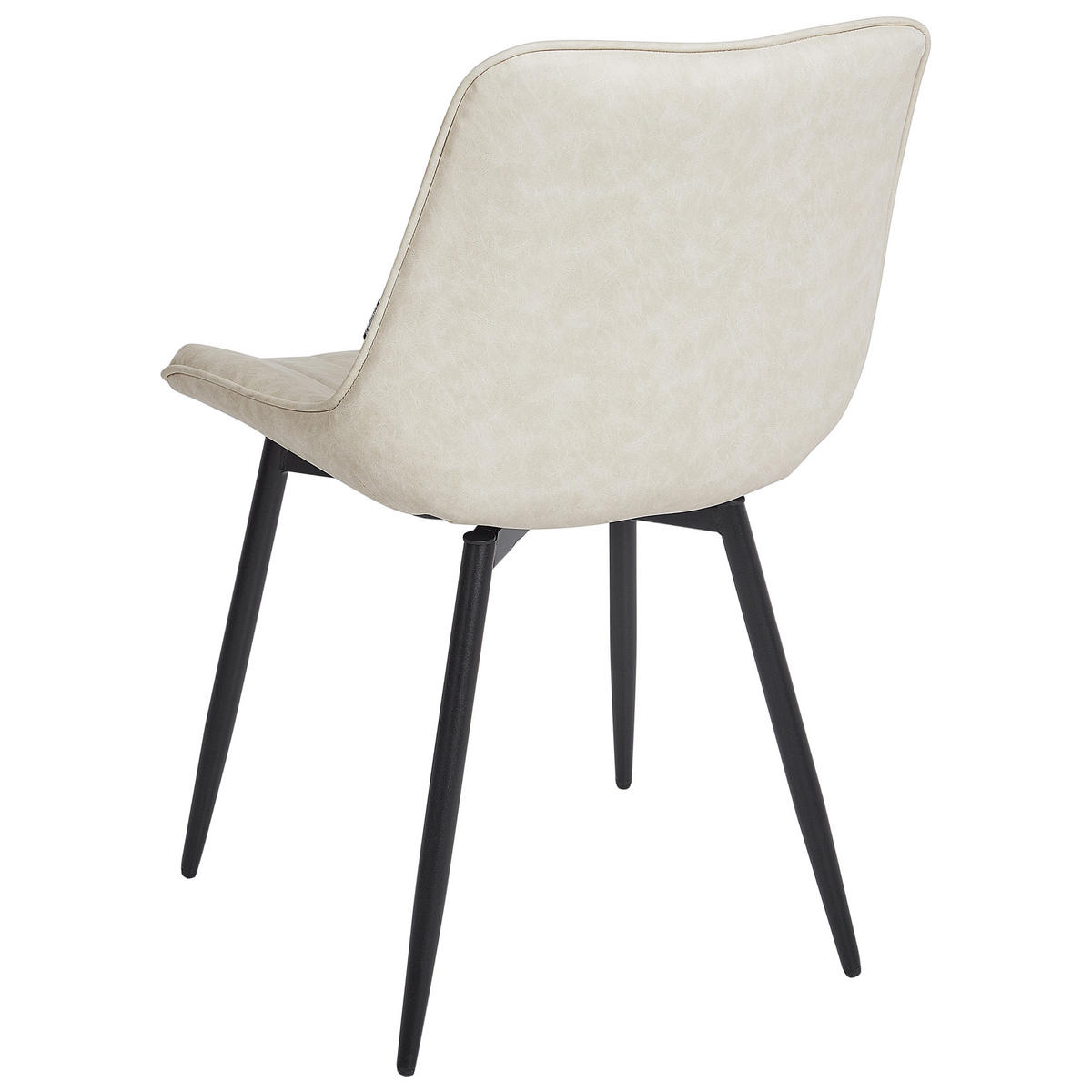 ESSZIMMERSTUHL 2er-Set Kunstleder Helles Beige Dubrovnik - Beige/Schwarz, Kunststoff (53/81/58cm) - Beliani