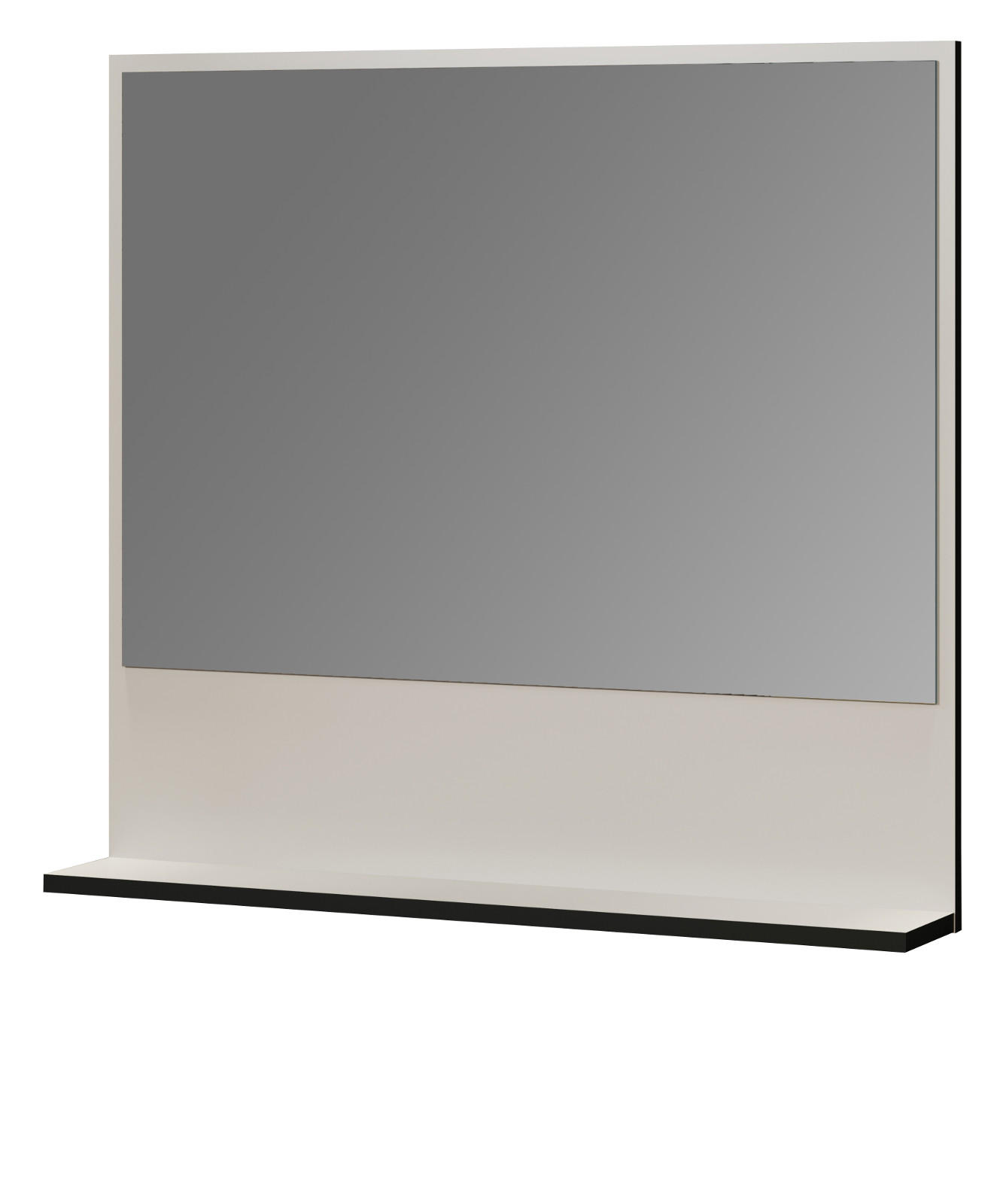 BADSPIEGEL Kaschmir, grau 80 cm, Badezimmer Spiegel mit Ablage - Kaschmir/Grau, Glas/Holzwerkstoff (80/74/14cm) - Top.Furn