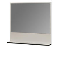 BADSPIEGEL Kaschmir, grau 80 cm, Badezimmer Spiegel mit Ablage - Kaschmir/Grau, Glas/Holzwerkstoff (80/74/14cm) - Top.Furn