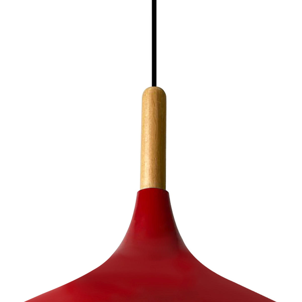 PENDELLEUCHTE Champion aus Holz 35/30 cm - Rot, Metall (30/35/30cm) - Bamyum
