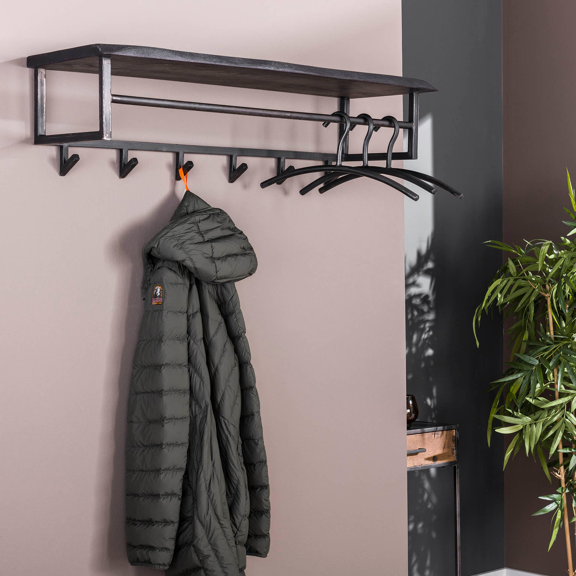 WANDGARDEROBE Yucon Schwarz 100/30/27 cm - Schwarz, Holz (30/27/100cm) - Hoyz Collection