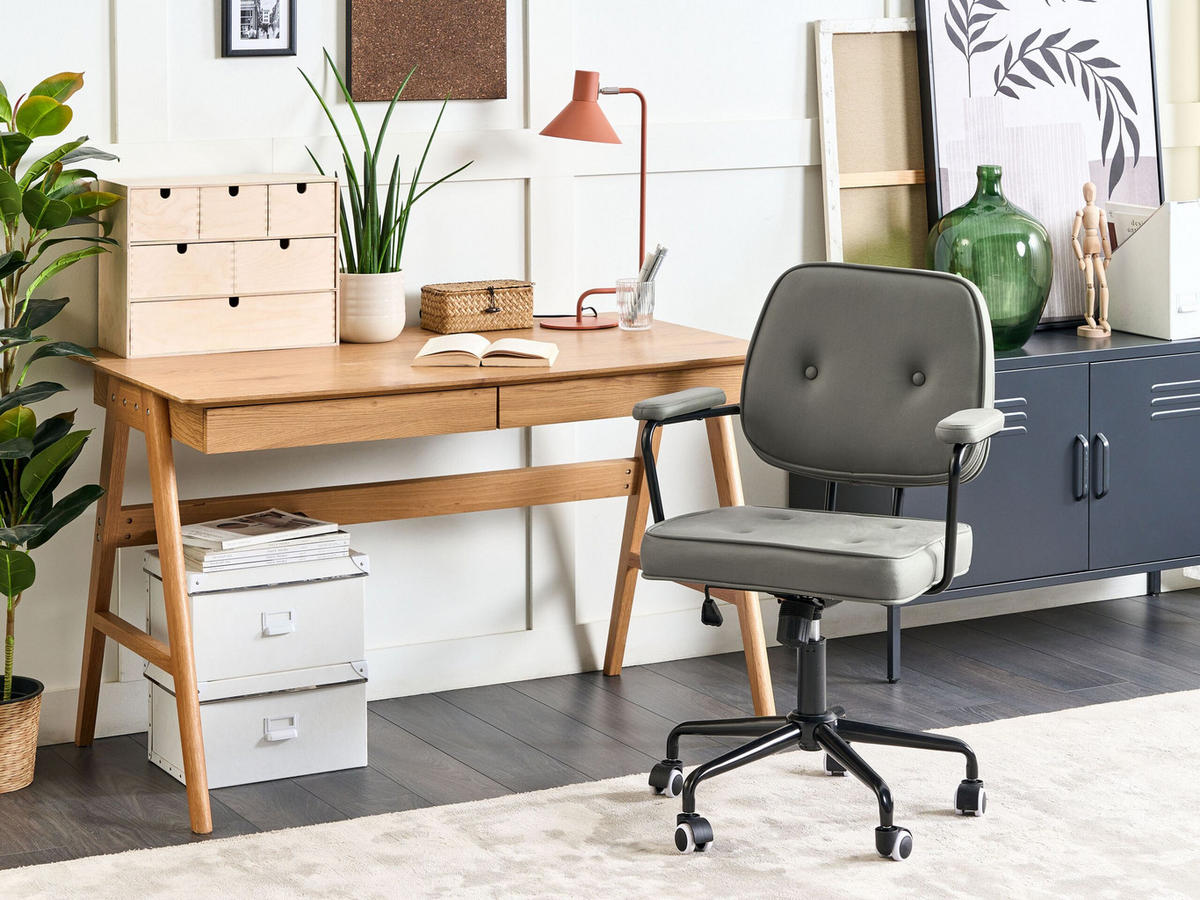 BÜROSTUHL Kunstleder Grün Pawnee - Grün, Textil/Metall (60/90/43cm) - Beliani