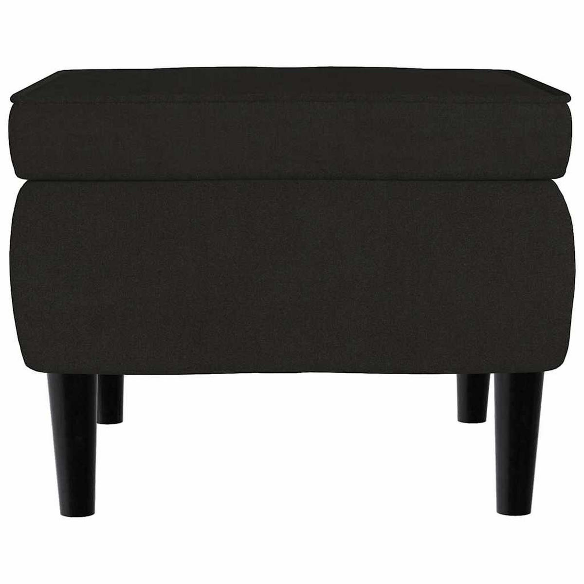 SESSEL MIT HOCKERN 81/90/96.5 cm Schwarz Samt - Schwarz, Textil (90/96.5/81cm) - vidaXL