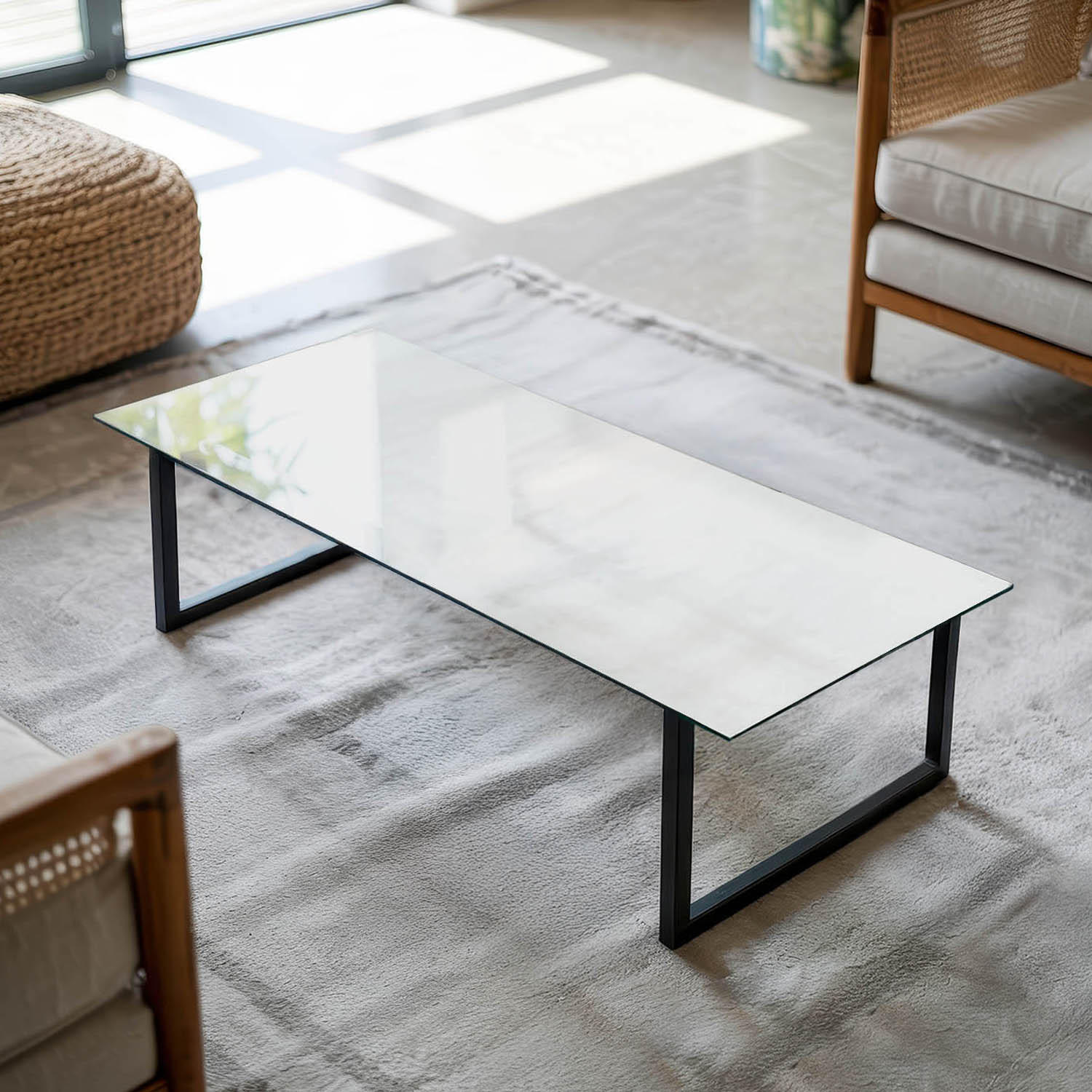 TISCHPLATTE 125x50 cm Glatte Weiße Oberfläche - Weiß Hochglanz/Weiß, Glas (125/50/0.4cm) - TULUP