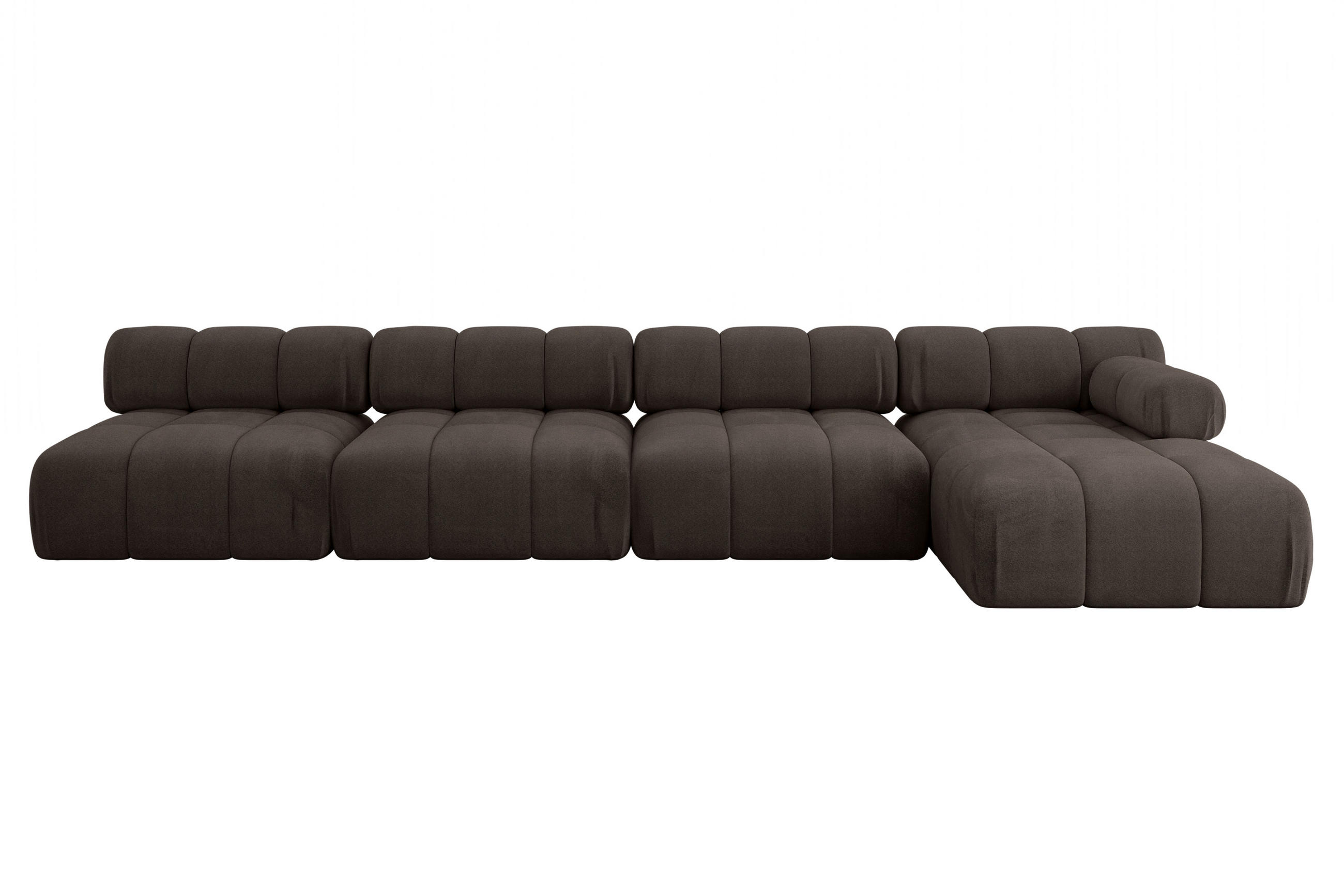 ECKSOFA modulares Sofa Razon-L3 - 380x160x70 cm Braun Velours - Braun, Holzwerkstoff/Textil (380/160cm) - ALTDECOR