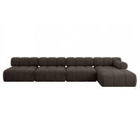 ECKSOFA modulares Sofa Razon-L3 - 380x160x70 cm Braun Velours - Braun, Holzwerkstoff/Textil (380/160cm) - ALTDECOR