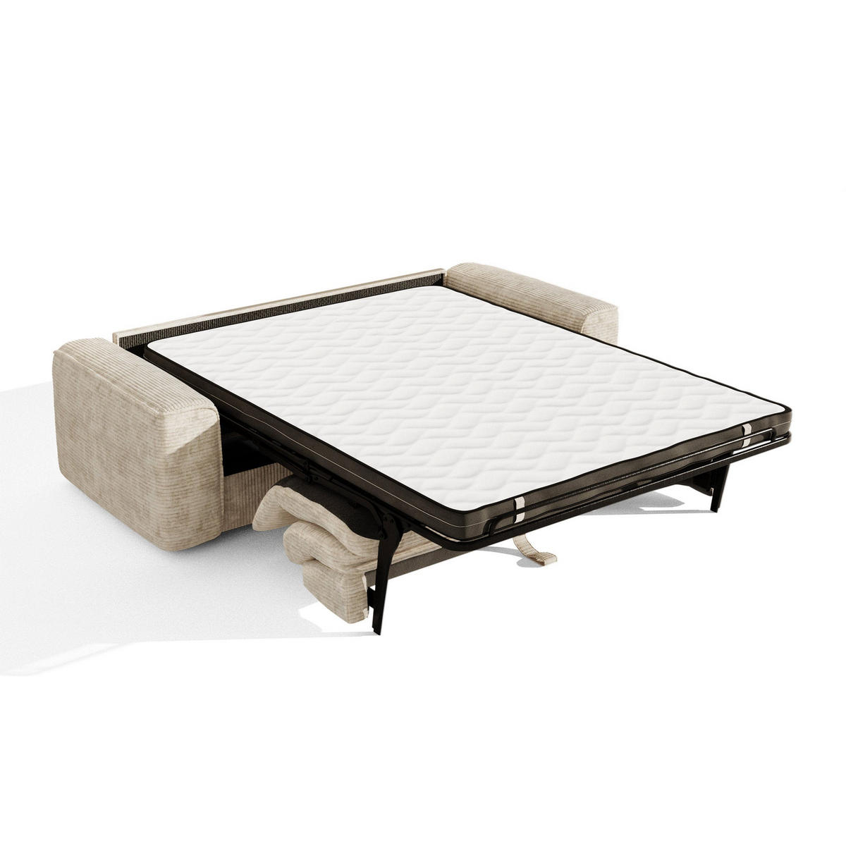 SCHLAFSOFA Express COMO Cord Beige 236cm - Beige, Textil (236/78/100cm) - Premium Interiors