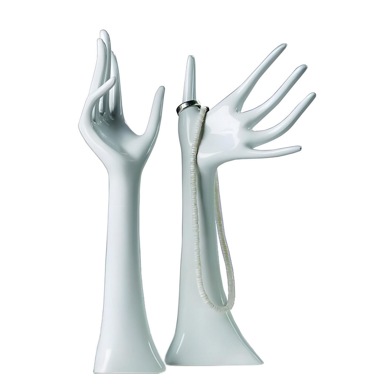 SCHMUCKHALTER Graciosa 2er-Set Handform Weiß - Weiß, Kunststoff (8.8/33/7.5cm) - DESIGN DELIGHTS