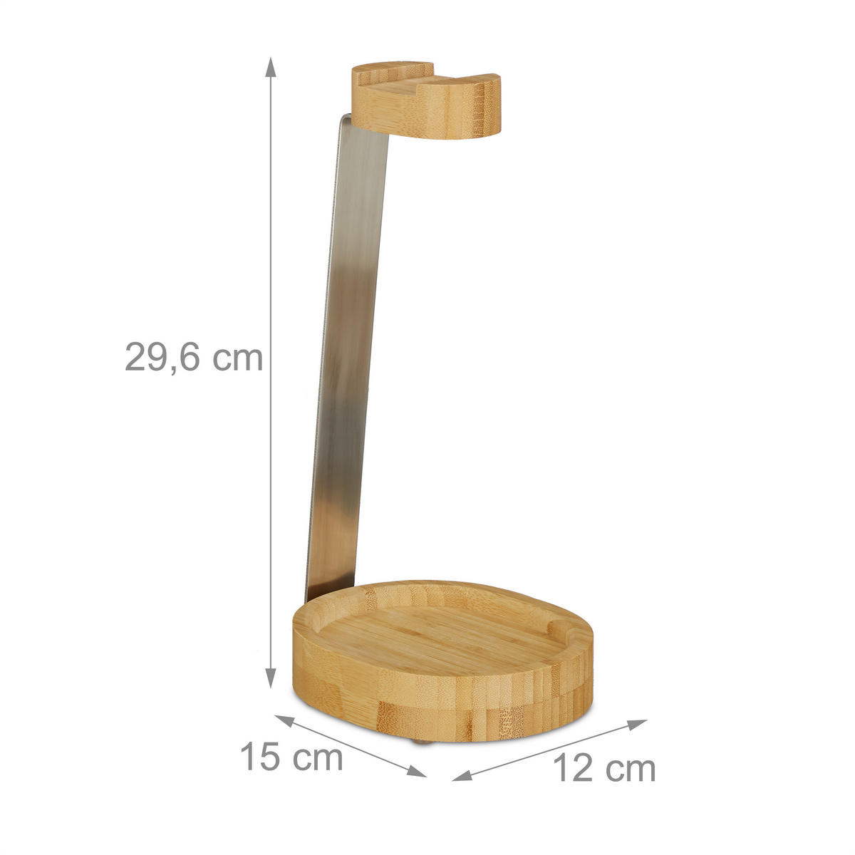 KOPFHÖRER Ständer - Hellbraun, Holz/Metall (15/12/29.6cm) - Relaxdays