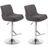 BARHOCKER Cludo, 2er Set, Gestell Metall in Chromoptik, Stoff Dunkelgrau - Chromfarben/Dunkelgrau, Textil/Metall (43/100/50cm) - TPFLiving