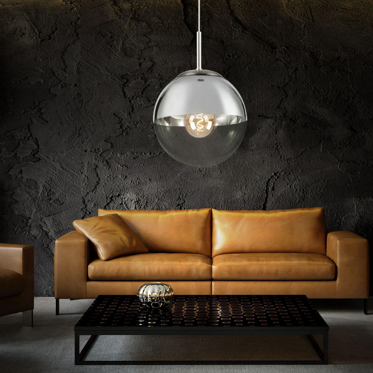 LED HÄNGELEUCHTE VARUS Chrom Silber - Silberfarben, Glas (25/25/120cm) - Globo Lighting