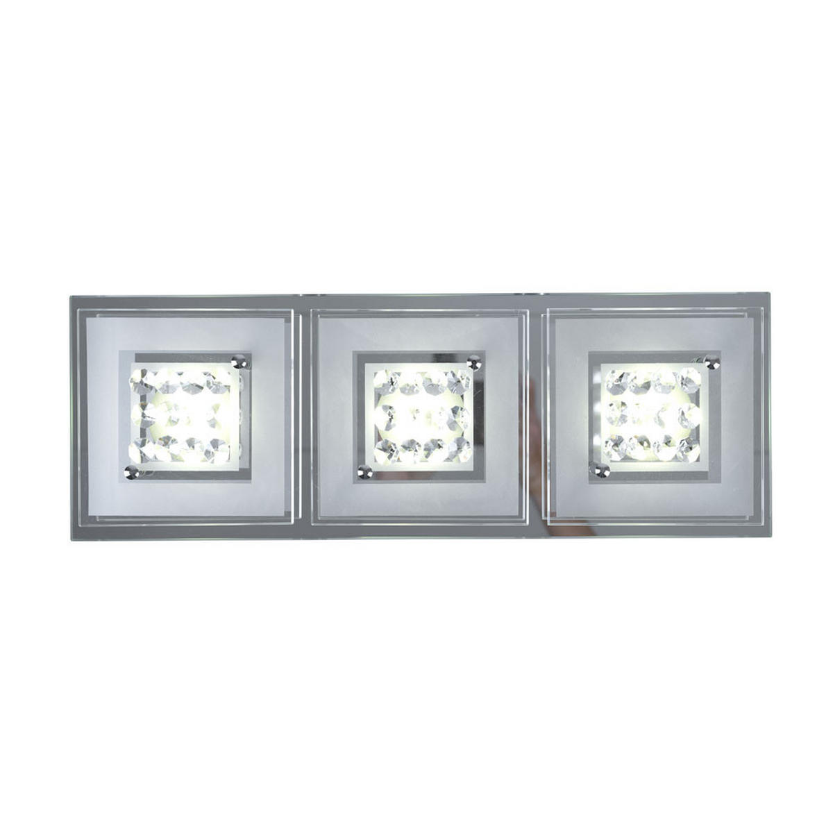 LED DECKENLEUCHTE Miranda Klar Chrom - Silberfarben, Glas (40/14/7cm) - Esto