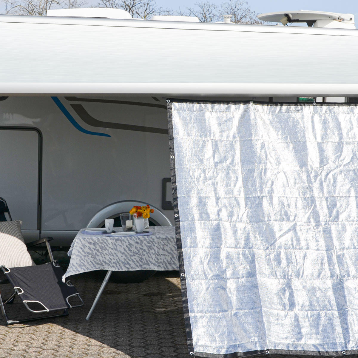 ALUMINIUM-SCHATTENNETZ 6/7 m, Silberfarben - Silberfarben, Metall (600/700cm) - Amanka