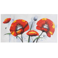 ÖLGEMÄLDE ROTER MOHN HANDGEMALT Mehrfarbig - Multicolor, Textil (140/70cm) - MCW