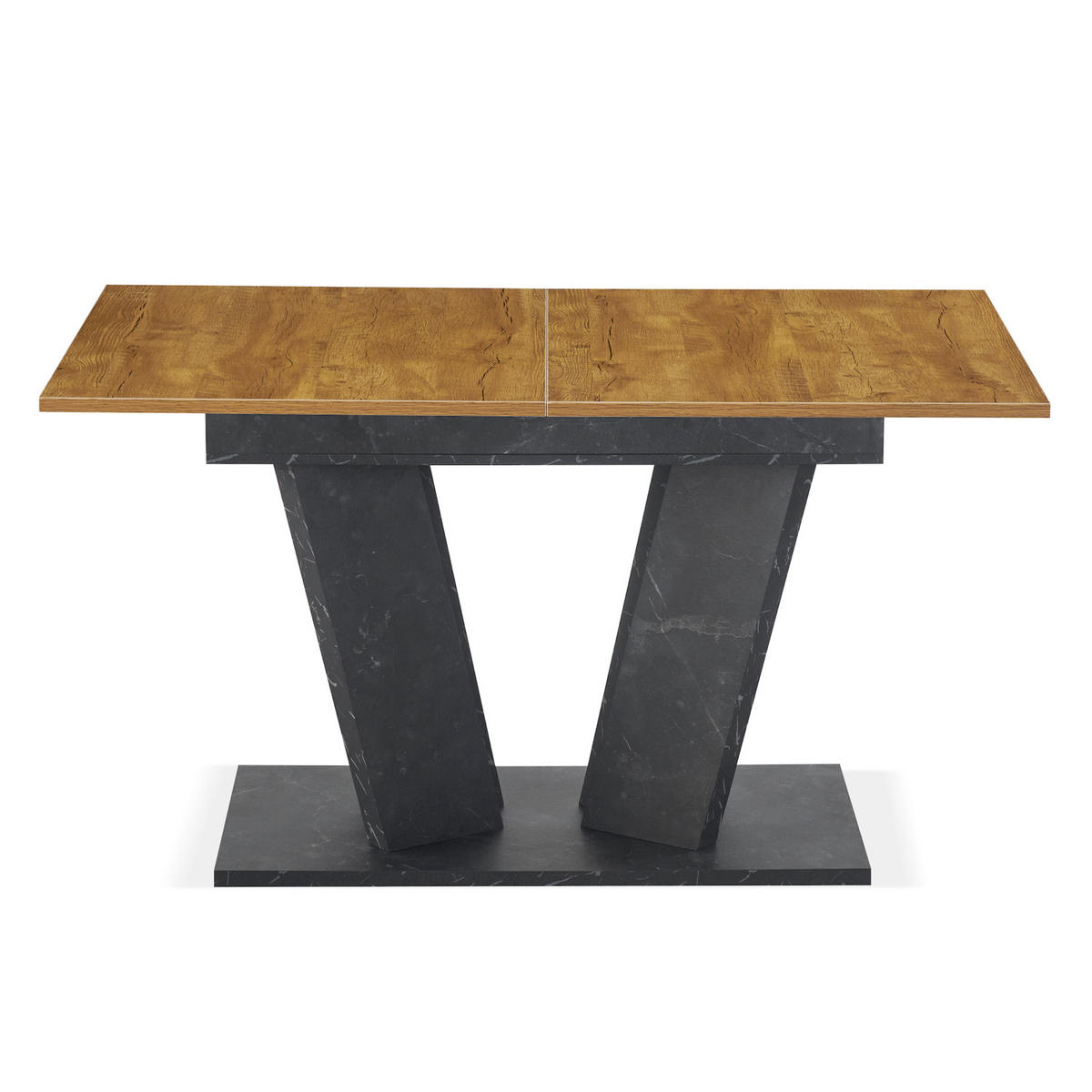 ESSTISCH WILLEM 120-160/80/76 cm - Wildeiche/Anthrazit, Holzwerkstoff (80/120/76cm) - B&D Home