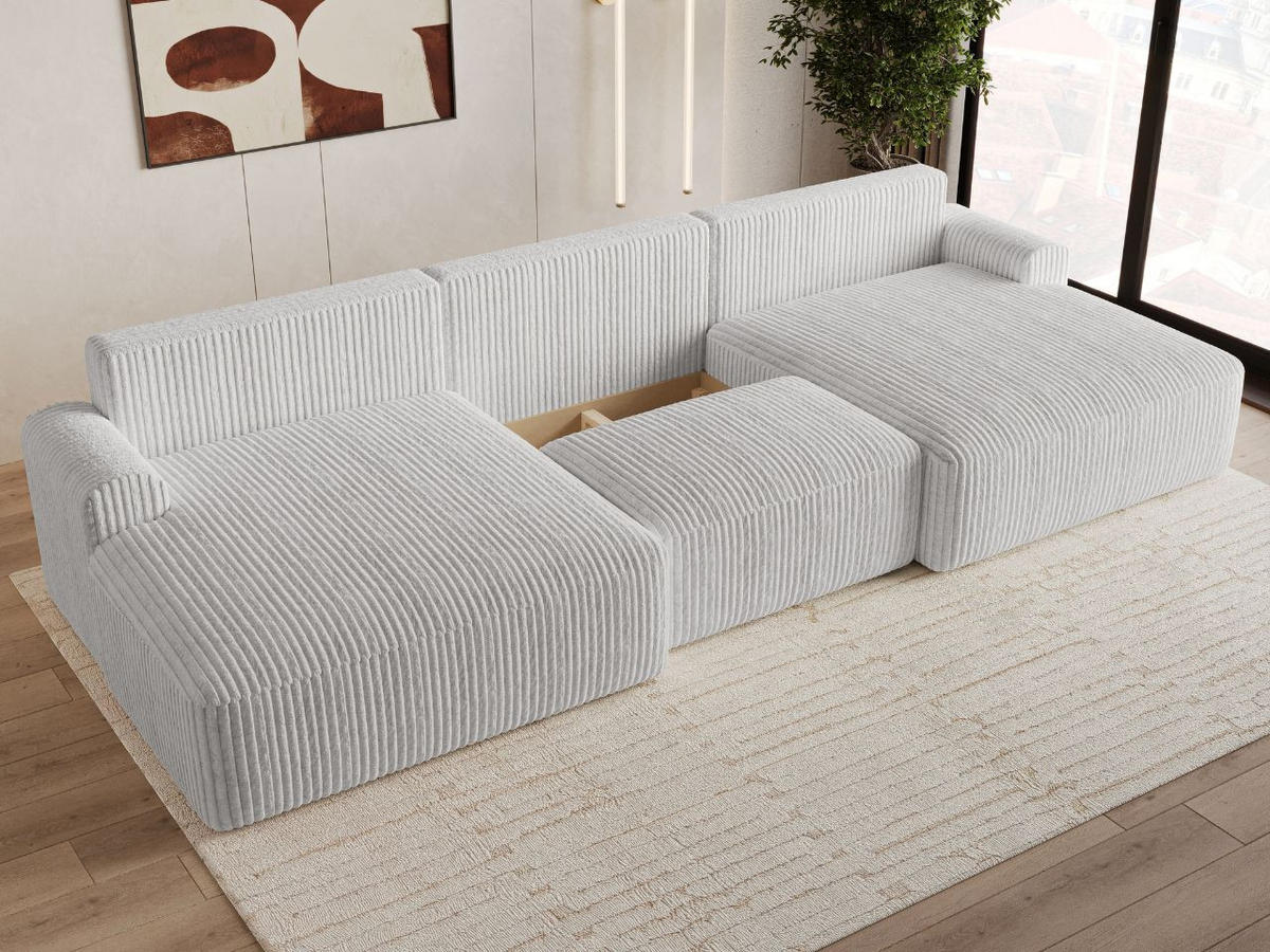 ECKSOFA U Serene Grau - Grau, Holz/Textil (391/145cm) - Graingold