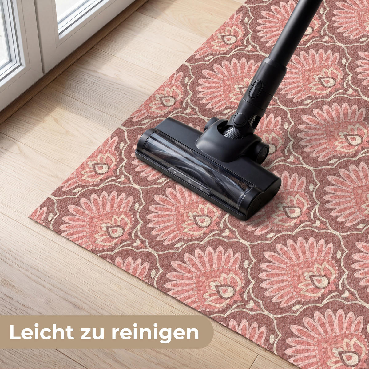 ROHOŽKA Motiv vějíře - vzor - růžová 120x80 cm - starorůžová, textil/umělá hmota (120/0.4cm) - MuchoWow