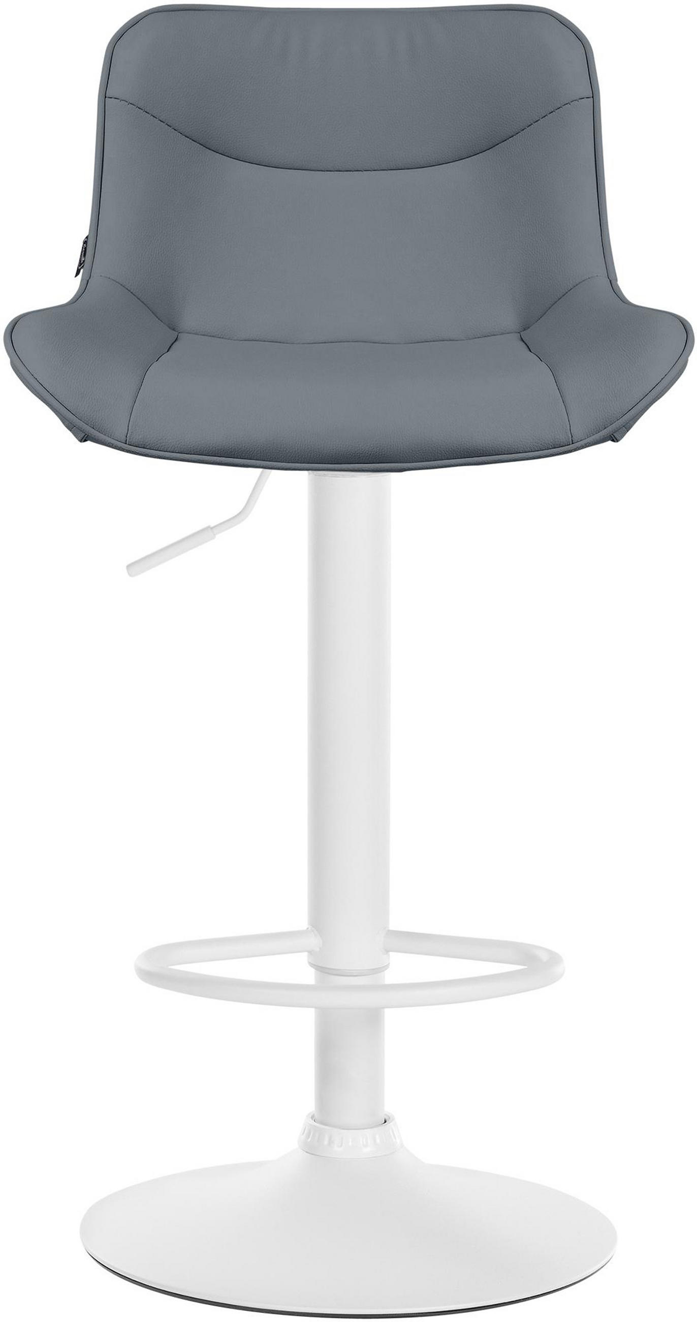 BARHOCKER Vulcano Kunstleder weiß grau - Weiß/Grau, Kunststoff/Metall (49/106/51cm) - TPFLiving