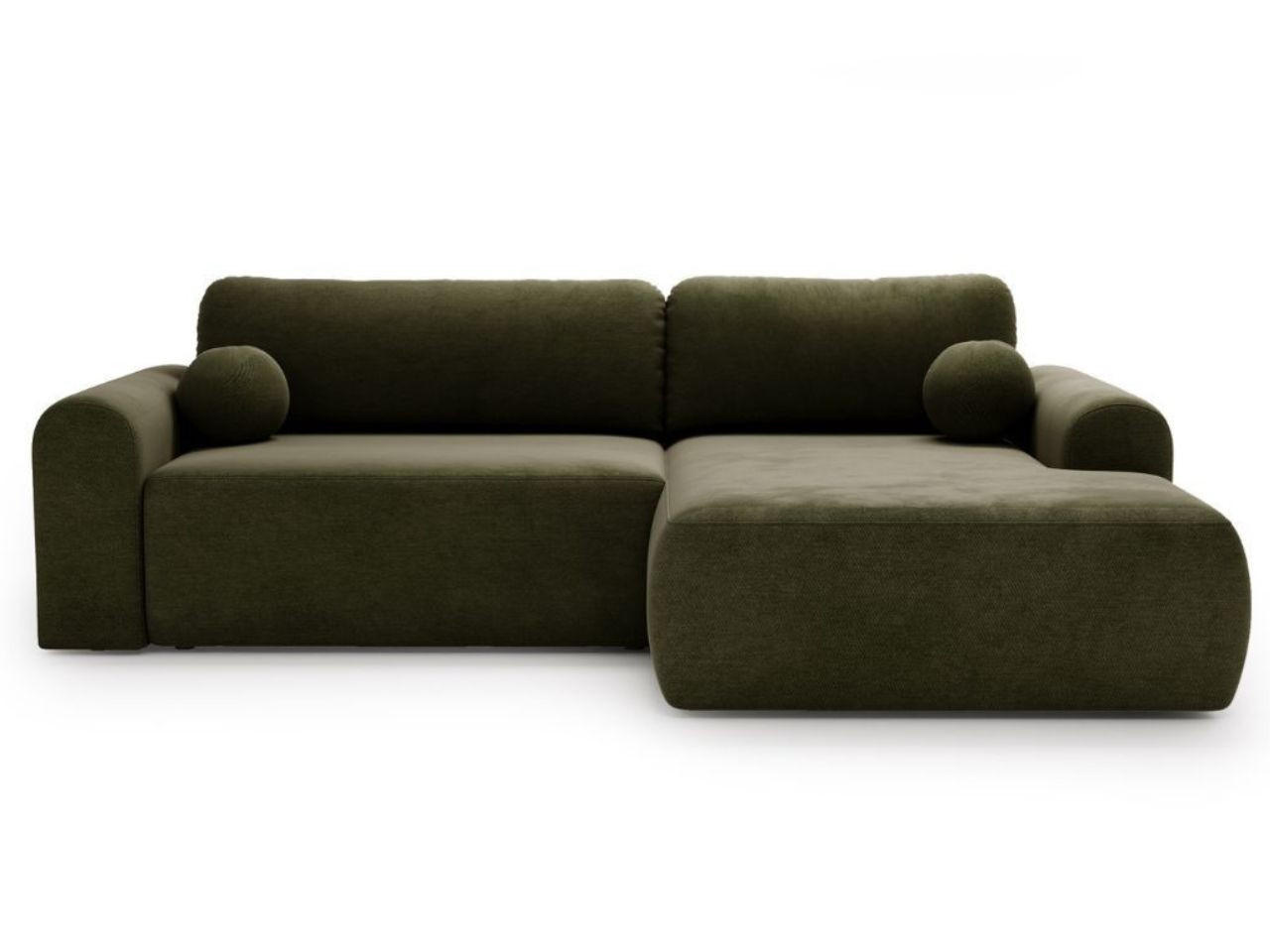 ECKSOFA Savana Grün Rechts - Grün, Holz/Textil (177/257cm) - Graingold