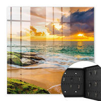 SCHLÜSSELBOX Schwarz 30x30 cm- Türöffnung nach rechts - Sonnenuntergang - Orange, Metall (30/30/5cm) - TULUP