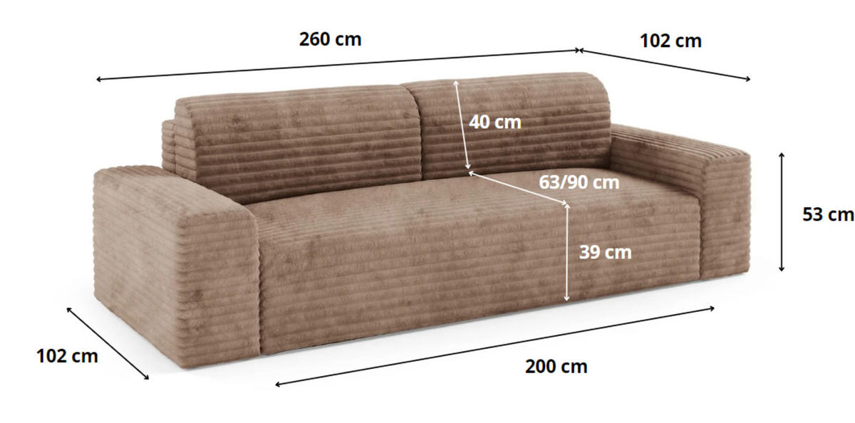 SCHLAFSOFA mit Bettkasten Grau - Schwarz/Grau, Holz/Holzwerkstoff (260/70/102cm) - Furnisell