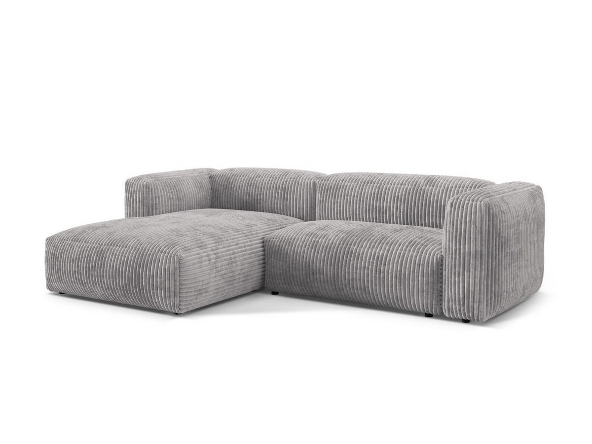 ECKSOFA modular links Martina aus Cord hellgrau 2 Sitzplätze - Hellgrau, Textil (176/283cm) - Micadoni