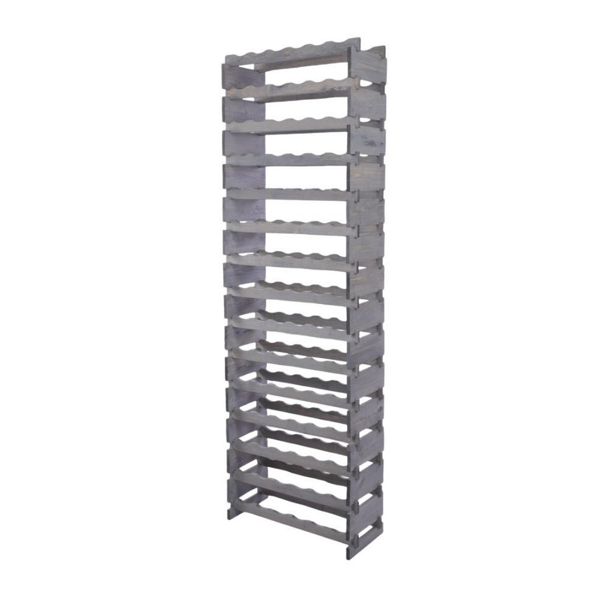 WEINREGAL VINOTECA FLEX PRO HxBxT 205x65x28cm 90 Flaschen auf 15 Ebenen Grau - Grau, Holz (65/205/28cm) - PROREGAL