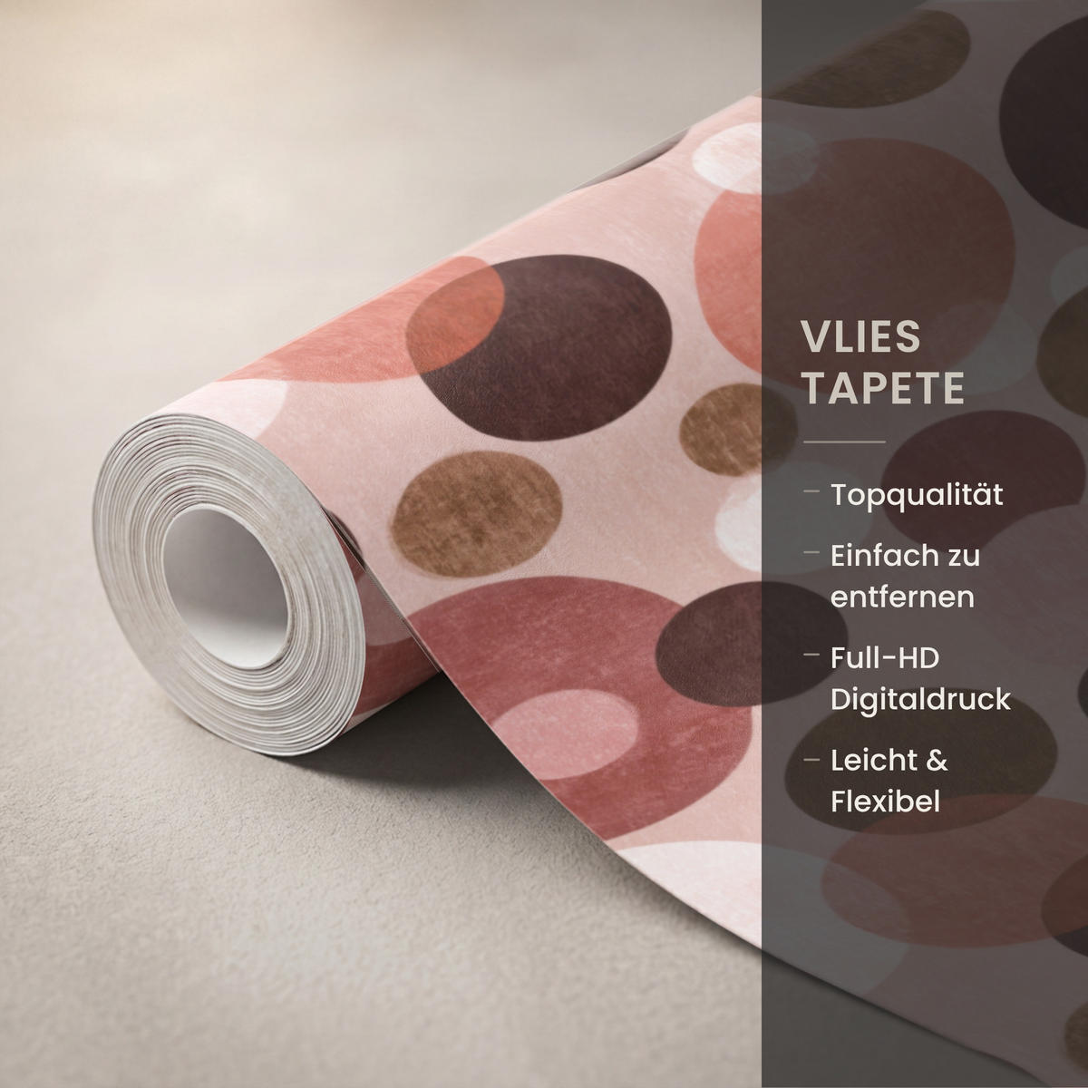 TAPETE - Kreise - Modern - Farbenfroh - 140x220 cm - Multicolor, Papier (140/220cm) - OnlyWow