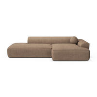 ECKSOFA RECHTS Gerippter Samt Taupe 300cm - Taupe, Textil (300/155cm) - Sia Home