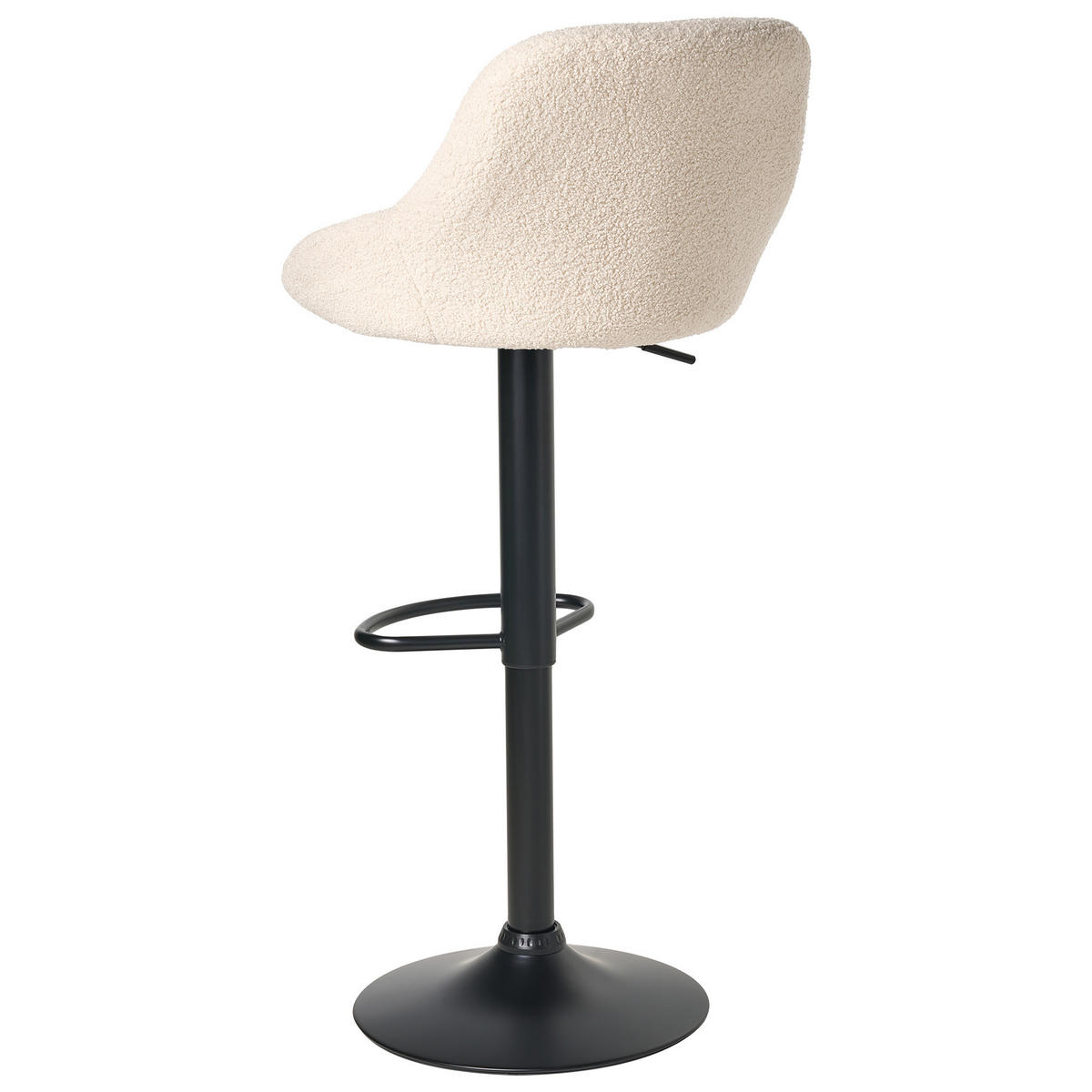 BAROVÁ STOLIČKA sada 2 ks Bouclé otočná Světle béžová Medulin - černá/béžová, textil (47/83/39cm) - Beliani