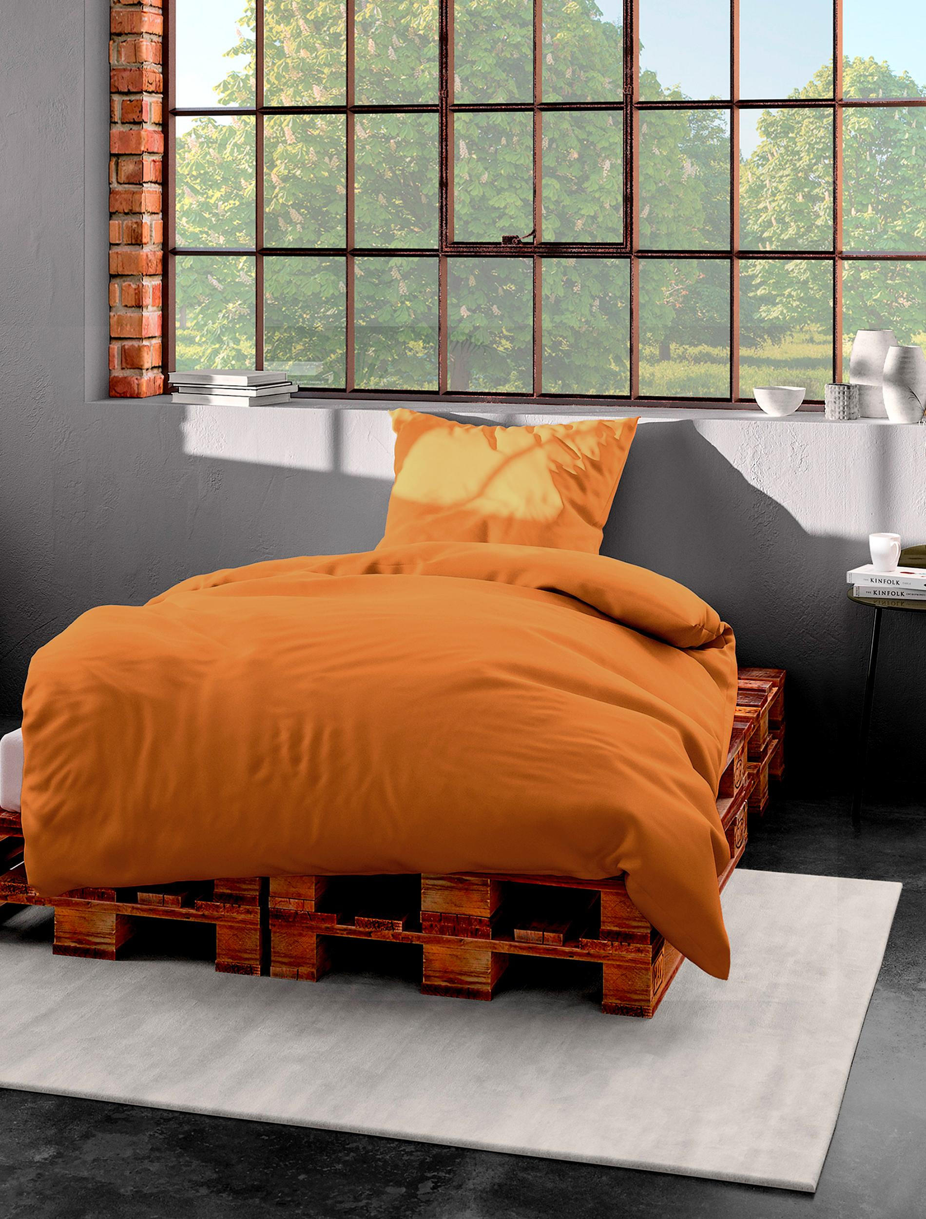 BETTWÄSCHE Seersucker 3000 - Orange, Textil (135/200cm) - Bierbaum
