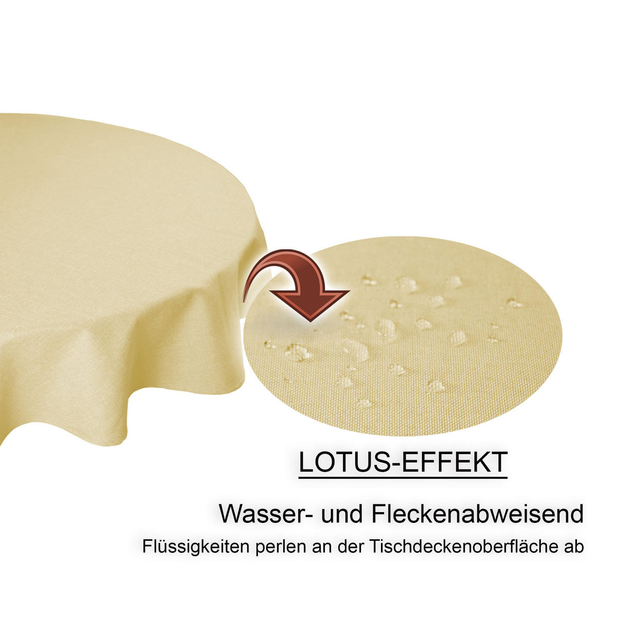 TISCHDECKE Leinenoptik 180 cm rund Gelb - Gelb, Textil (180cm) - TiborTex