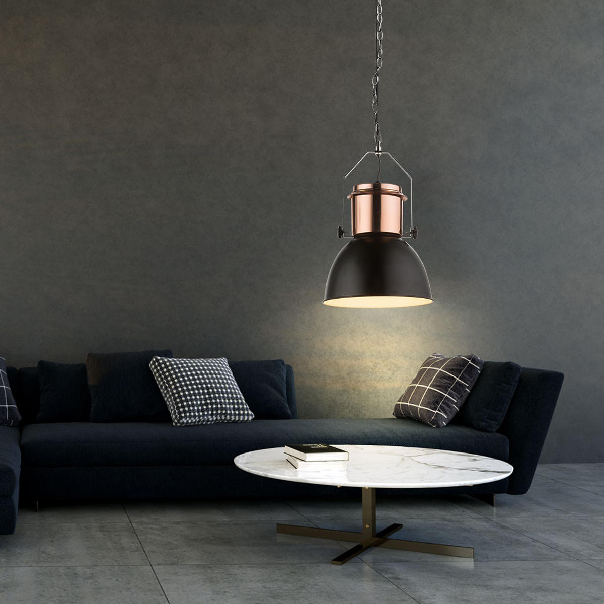 LED HÄNGELEUCHTE Kupfer Schwarz - Schwarz, Metall (27/27/120cm) - Globo Lighting