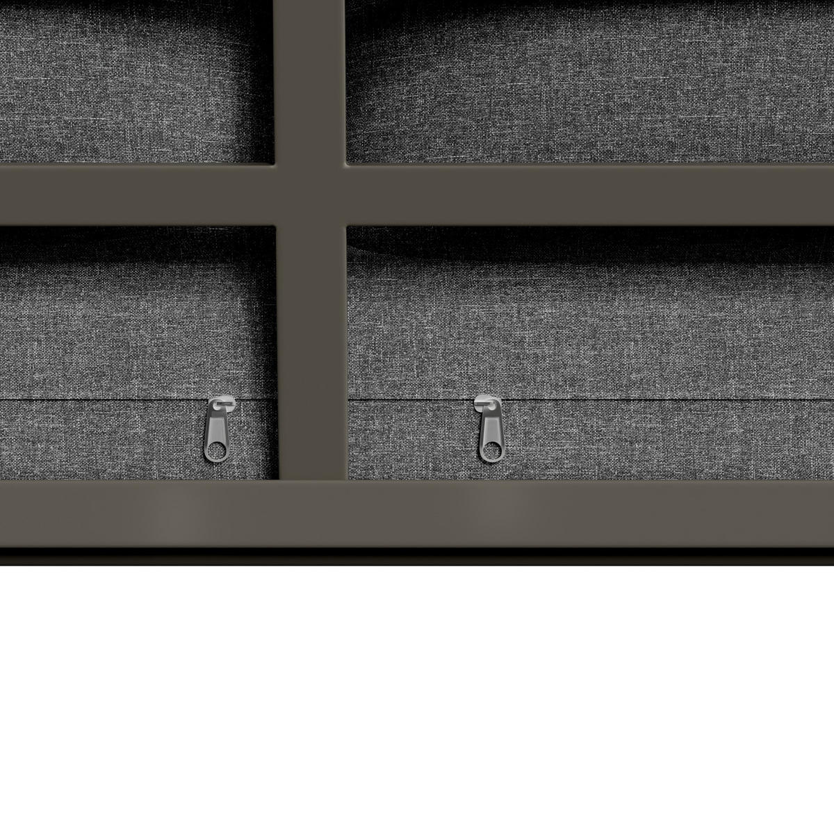 GARTEN-LOUNGE-SET 123/68/86 cm mit 2 Tischen, Kissen und verstellbaren Beinen, verzinktes Metallgestell, Grau - Grau, Metall - Redom